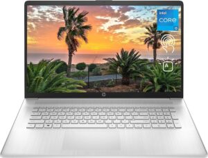 hp newest 17t laptop, 17.3" hd+ touchscreen, intel core i5-1335u processor, 32gb ram, 1tb ssd, webcam, backlit kb, hdmi, wi-fi 6, windows 11 home, silver