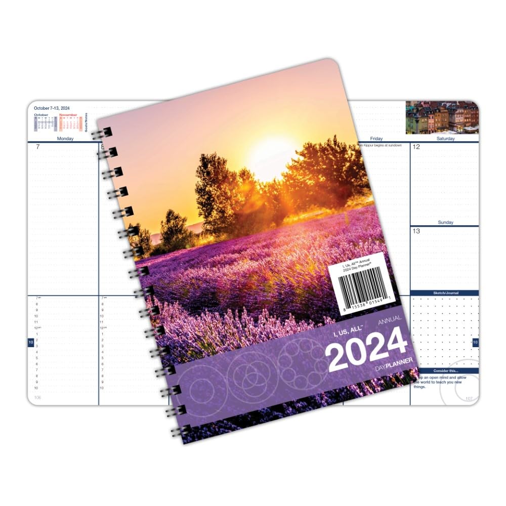 I, Us, All Annual Dated 2024 DayPlanner Medium (6.625 x 9 inches) Weekly & Monthly Organizer, Appointment Schedule, Goals and Notes