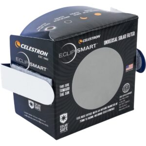 Celestron – EclipSmart Safe Solar Eclipse Telescope and Camera Filter – Meets ISO 12312-2:2015(E) Standards – Works with Your Telescope, Spotting Scope, or DSLR Camera – Observe + Photograph Eclipses