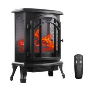 24"electric fireplace heater, 1500w electric fire place with 3d flame effect, electric wall fireplace for the living room, adjustable infrared heater, overheat protection, 400 sq ft effective space