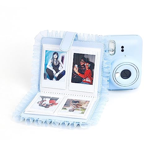 Camera Picture Album, High Transparency 64 Pockets Light Buckle Design Mini Film Photo Album for Display (Blue)