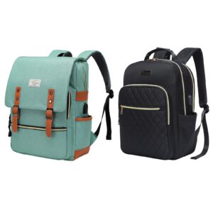 modoker vintage laptop backpack for women men backpack,15.6 inch laptop backpack for women, quilted work backpack for women bookbag teacher backpack