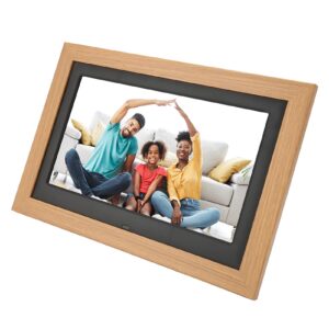 Electronic Photo Album, Digital Photo Frame Lightweight LED Screen 1024x600 100‑240V with Stereo Speaker for Birthday (US Plug)