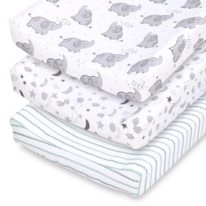 the peanutshell changing pad covers for girls or boys, unisex 3 pack, celestial elephant