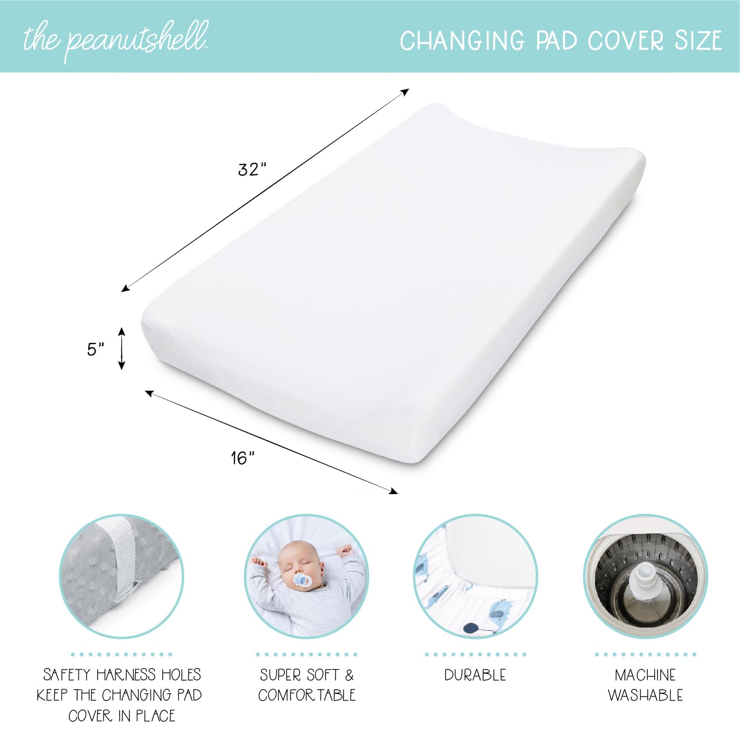 The Peanutshell Changing Pad Covers for Girls or Boys, Unisex 3 Pack, Celestial Elephant