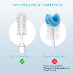 Electric Baby Bottle Brush, Rechargeable Cleaning Brush with Waterproof and Wall-Mounted Design, Silicone Bottle/Pacifier/Straw Brush, 360° Rotating Cleaning, for New Mom (White)