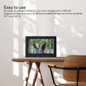 Digital Picture Frame, Digital Photo Frame Support USB 7 Inch for Birthday (US Plug)