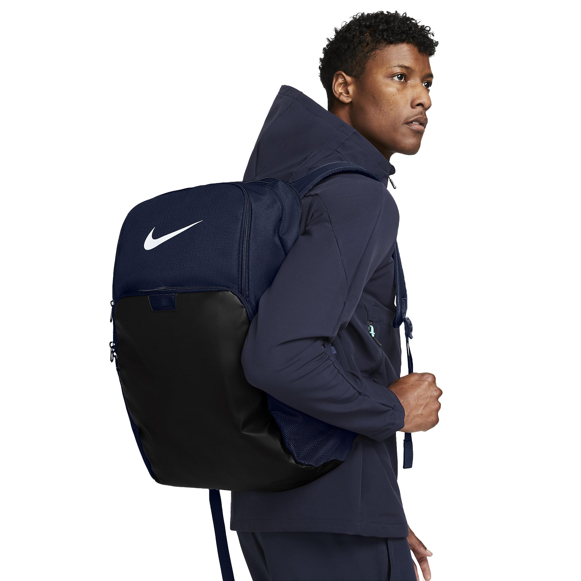 Nike Brasilia 9.5 Adult Unisex Training Backpack (Extra Large, 30L) (XL, Midnight Navy/Black/White)