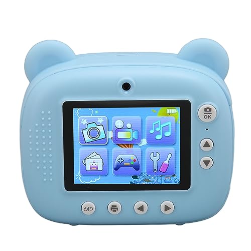 Print Camera, 2.4in IPS Screen Inbuilt Speaker Kids Camera Dual 24MP Camera 1050mAh Battery for Family