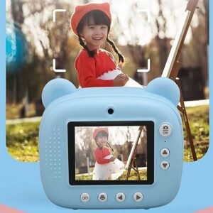 Print Camera, 2.4in IPS Screen Inbuilt Speaker Kids Camera Dual 24MP Camera 1050mAh Battery for Family