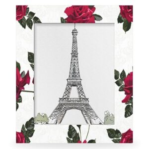 pofato red rose art pattern 8x10 picture frame wood photo frame for tabletop display wall mount picture frame display 8 x 10 inch photo wall decor home gift frames