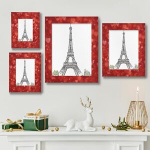 POFATO Red Love Balloons 8x10 Picture Frame Wood Photo Frame for Tabletop Display Wall Mount Picture Frame Display 8 x 10 Inch Photo Wall Decor Home Gift Frames