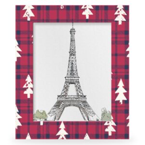 pofato red plaid christmas tree 8x10 picture frame wood photo frame for tabletop display wall mount picture frame display 8 x 10 inch photo wall decor home gift frames