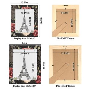POFATO Skull Red Rose11x14 Picture Frame Wood Photo Frame for Tabletop Display Wall Mount Picture Frame Display 11 x 14 Inch Photo Wall Decor Home Gift Frames