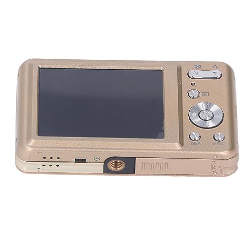 Portable Digital Camera, High Definition USB 48 MP 2.7in 8X Digital Zoom Digital Camera for Travel (Color : Gold)