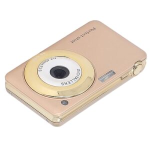 Portable Digital Camera, High Definition USB 48 MP 2.7in 8X Digital Zoom Digital Camera for Travel (Color : Gold)