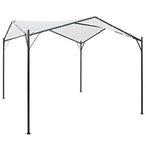 golinpeilo gazebo pavilion tent canopy, outdoor bbq patio canopy tent, instant shelter outdoor canopy, 9.8'x9.8'x8.5' steel white -aa