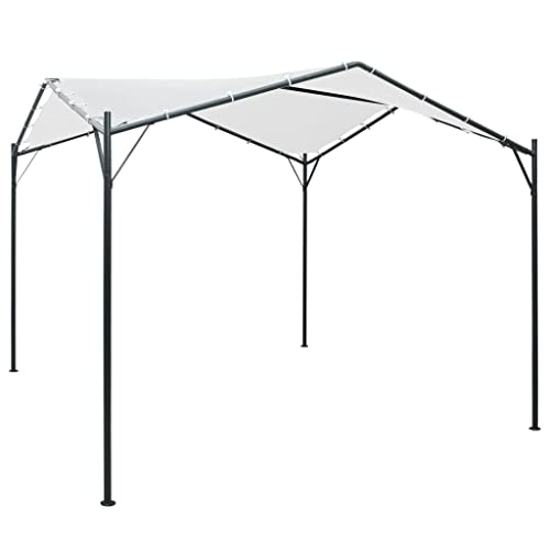 GOLINPEILO Gazebo Pavilion Tent Canopy, Outdoor BBQ Patio Canopy Tent, Instant Shelter Outdoor Canopy, 9.8'x9.8'x8.5' Steel White -AA