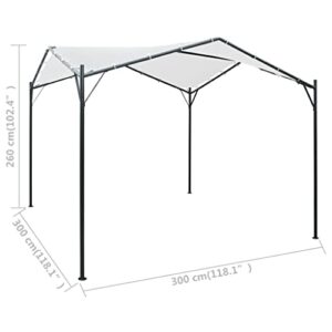 GOLINPEILO Gazebo Pavilion Tent Canopy, Outdoor BBQ Patio Canopy Tent, Instant Shelter Outdoor Canopy, 9.8'x9.8'x8.5' Steel White -AA