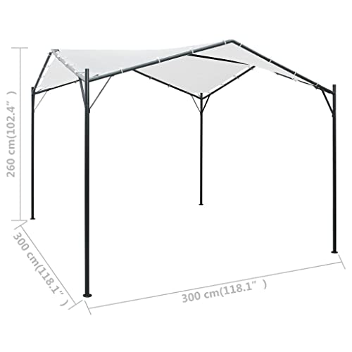 GOLINPEILO Gazebo Pavilion Tent Canopy, Outdoor BBQ Patio Canopy Tent, Instant Shelter Outdoor Canopy, 9.8'x9.8'x8.5' Steel White -AA