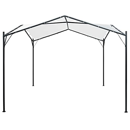 GOLINPEILO Gazebo Pavilion Tent Canopy, Outdoor BBQ Patio Canopy Tent, Instant Shelter Outdoor Canopy, 9.8'x9.8'x8.5' Steel White -AA