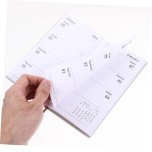 NUOBESTY 2024 Agenda Book Portable Notebook Paper Notepad Office Schedule Notepad Delicate Dividing Line Paper Brown Daily Planner Notebook for Planning Schedule Notebook Agenda Notebook