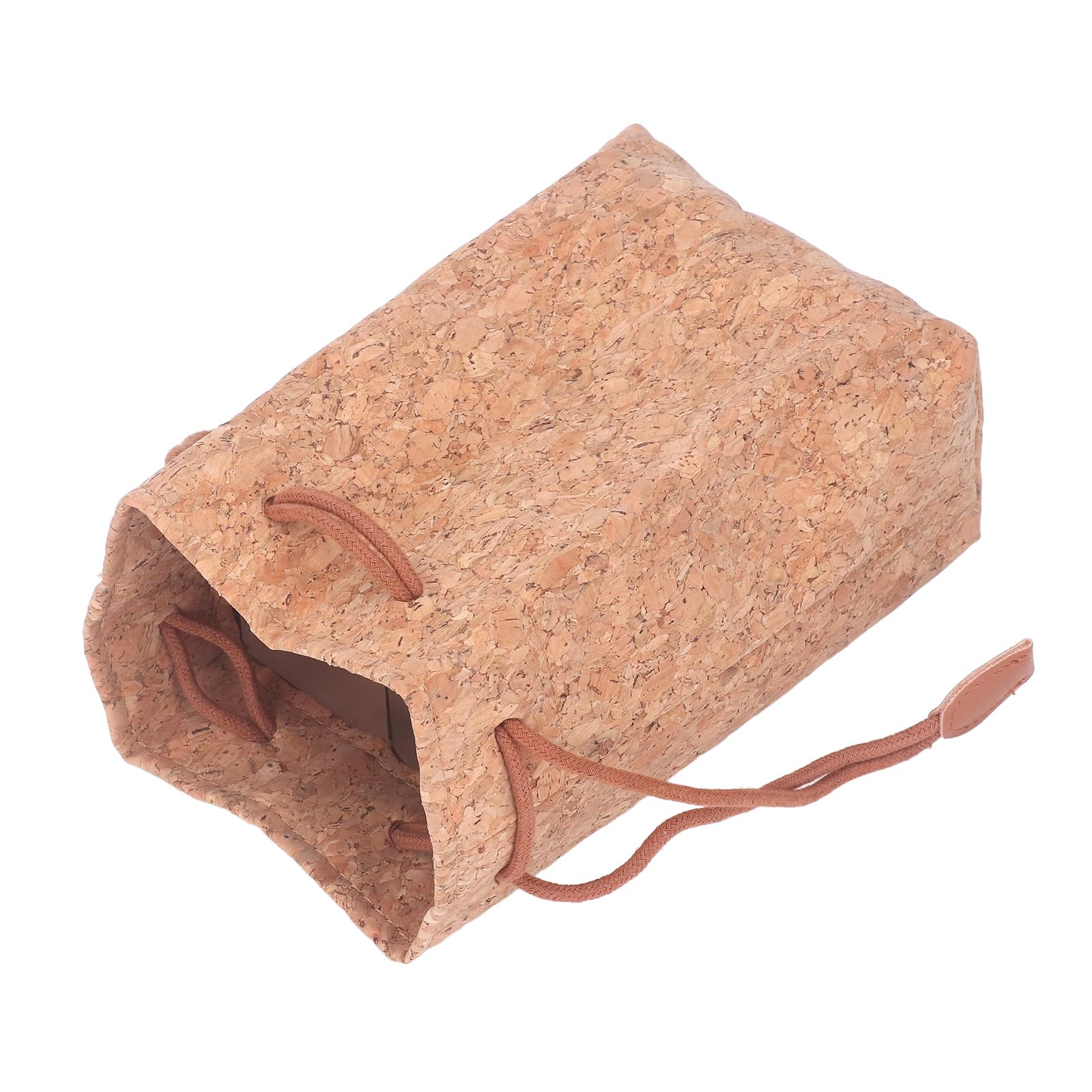 BOLORAMO Camera Lens Bag, PU Leather Cork Camera Bag 19.5x11.5x7.5cm Good Protection for Key