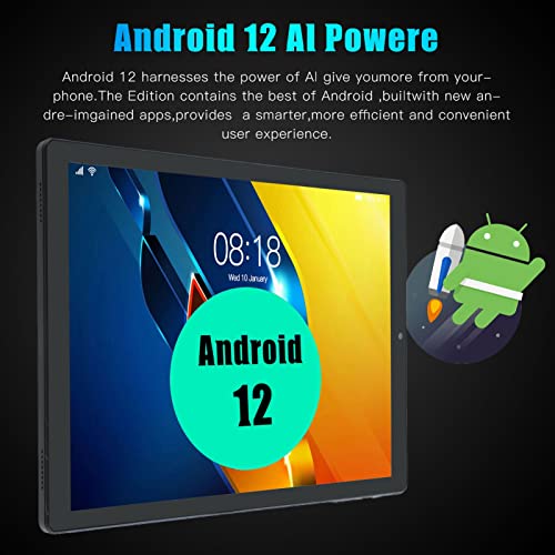 Kufoo 128GB Tablet, 10 Core CPU 6GB 128GB HD 100‑240V 10.1 Inch Gaming Tablet (US Plug)