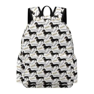 dachshund lover's backpack lightweight laptop backpack business bag casual shoulder bags daypack for women men