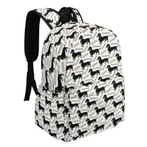 Dachshund Lover's Backpack Lightweight Laptop Backpack Business Bag Casual Shoulder Bags Daypack for Women Men