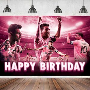 5x3ft pink soccer star happy birthday banner, soccer star birthday decorations, soccer star party decorations, soccer star party supplies photography decorations
