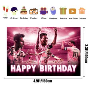 5x3FT Pink Soccer Star Happy Birthday Banner, Soccer Star Birthday Decorations, Soccer Star Party Decorations, Soccer Star Party Supplies Photography Decorations