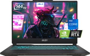 msi cyborg 15 gaming laptop, 15.6" 144hz fhd ips display, 10-core intel core i7-12650h, nvidia geforce rtx 4060, 32gb ddr5 ram, 1tb nvme ssd, backlit keyboard, hdmi, usb-c, win 11, w/cue accessories