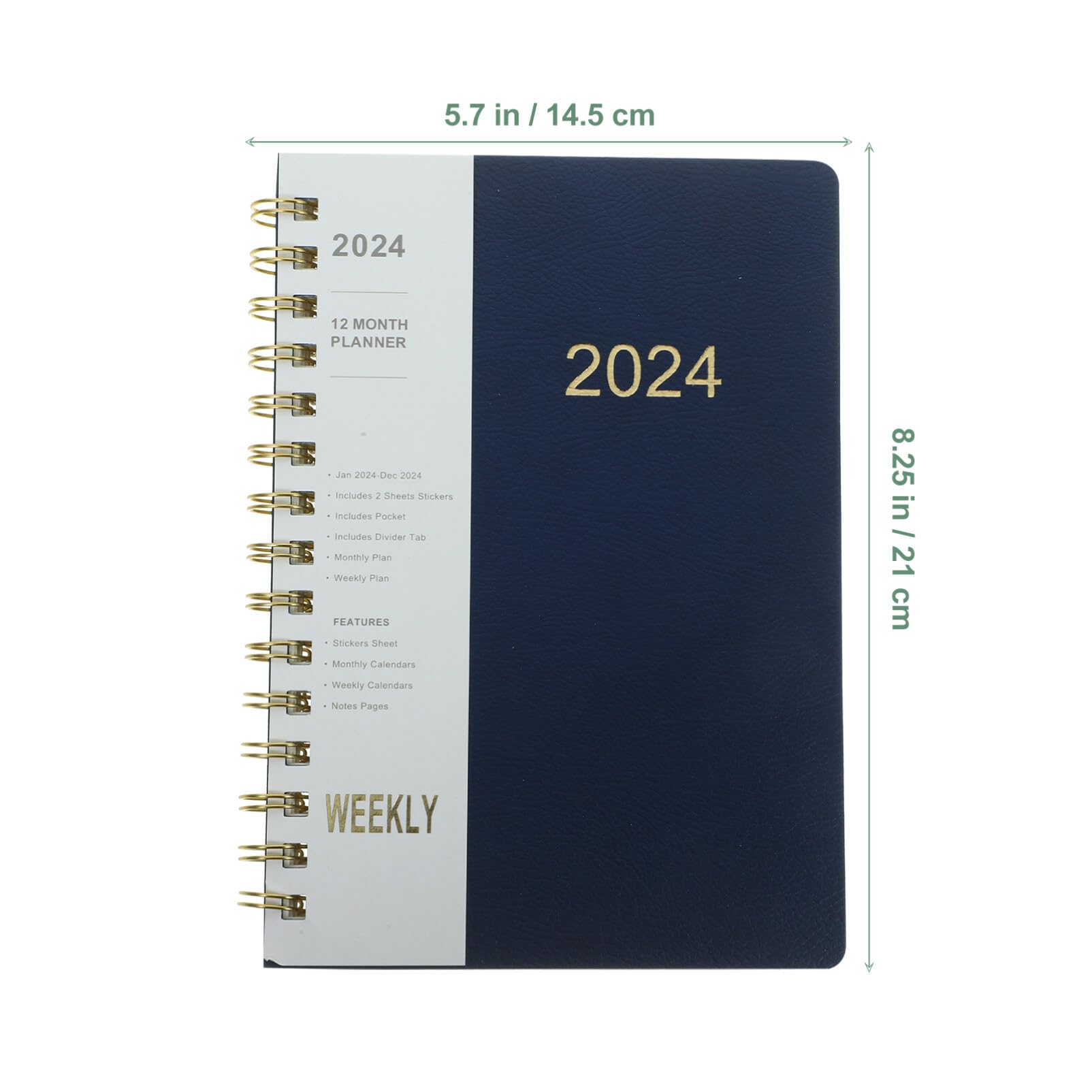 MAGICLULU 2024 Daily Planner One Page Per Day Monthly Agenda Planner Spiral Yearly Schedule Notepad Work Planning Notebook for Home Office Supplies Blue