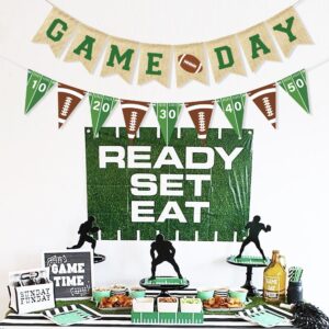 VILIFEVER Game Day Burlap Banner Football Themed Garland Bunting, Football Birthday Party Decorations, Football Concessions Stand Hanging Sign Outdoor Home Decor