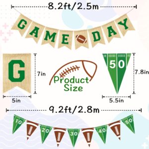 VILIFEVER Game Day Burlap Banner Football Themed Garland Bunting, Football Birthday Party Decorations, Football Concessions Stand Hanging Sign Outdoor Home Decor