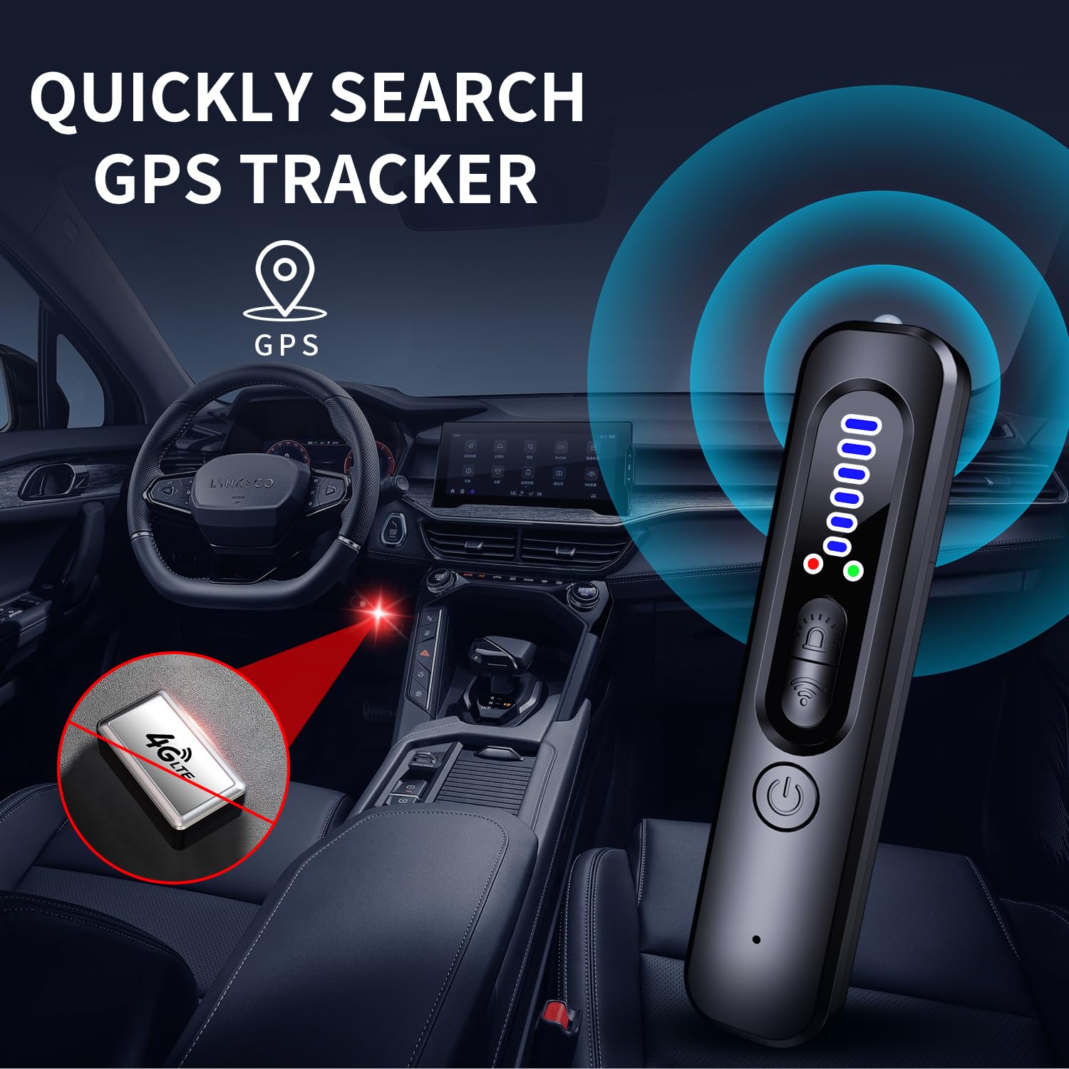 SELOWEA Hidden Camera Detector - Anti Spy/Car GPS Tracker/RF Signal/Bug Sweeper/Hidden Devices/Listening Device Detector - Portable Bug Finder for Office Car Hotel Travel Indoor Outdoor Use