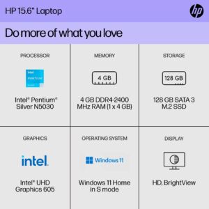 HP 2023 Newest Laptop, 15.6" Display, Intel Pentium Silver N5030 Processor(4-core), 32GB RAM, 1TB SSD, Intel UHD Graphics, WiFi, Bluetooth, Numeric Keypad, Windows 11 Home in S Mode