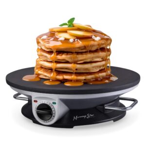 morning star pro 13" electric crepe maker | premium nonstick, perfect for gifting | adjustable temperature control | batter spreader & spatula | used also for pancakes, omelet & tortillas