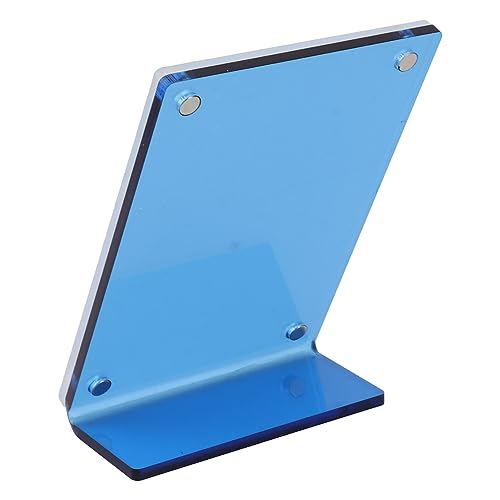 Self Standing Photo Frame, L Shaped Slanted Back Photo Frame 3 Inch Clear for Movie Tickets for Office (Blue)