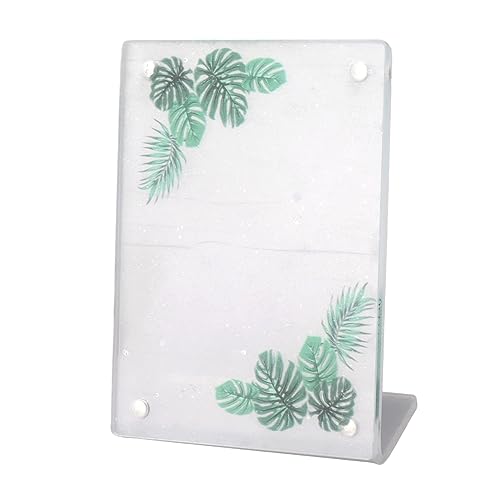 Shanrya Desktop Picture Frame, Picture Frame Stable Placement Personalized Clear Acrylic Simple Cleaning for Home (Monstera Leaves)