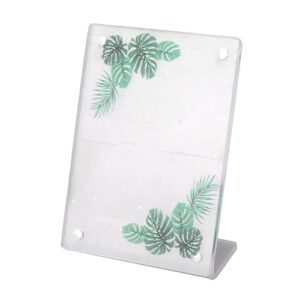 Shanrya Desktop Picture Frame, Picture Frame Stable Placement Personalized Clear Acrylic Simple Cleaning for Home (Monstera Leaves)