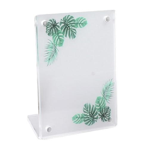 Shanrya Desktop Picture Frame, Picture Frame Stable Placement Personalized Clear Acrylic Simple Cleaning for Home (Monstera Leaves)