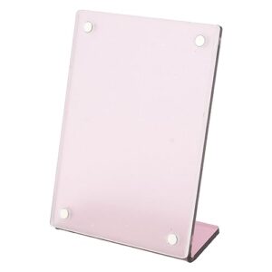 self standing photo frame, l shaped slanted back photo frame 3 inch clear for movie tickets for office (pink)