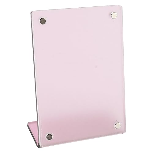 Self Standing Photo Frame, L Shaped Slanted Back Photo Frame 3 Inch Clear for Movie Tickets for Office (Pink)