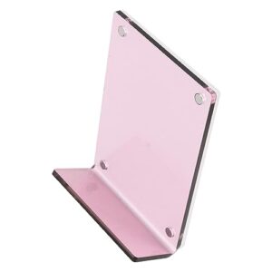 Self Standing Photo Frame, L Shaped Slanted Back Photo Frame 3 Inch Clear for Movie Tickets for Office (Pink)