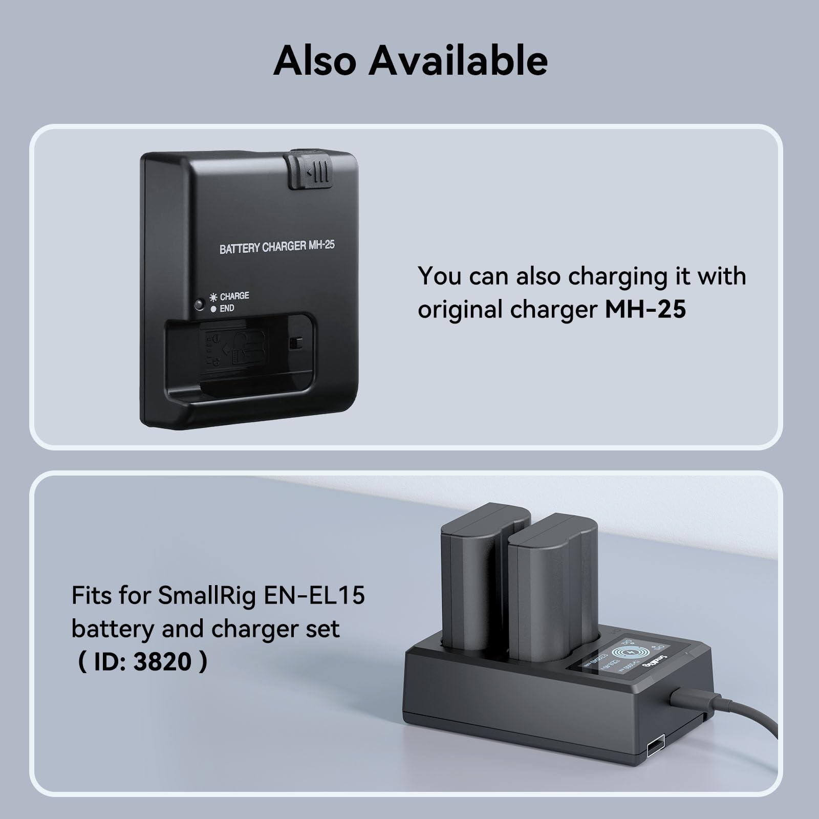 SMALLRIG EN-EL15C 2400mAh Camera Battery for Nikon Zf / Z8 / Z7 / Z6, USB-C Fast Charging Rechargeable Camera Battery for Z7 II, Z6 II, Z5, D850, D810, D810A, D780, D750, D610, D500, D7500-4332