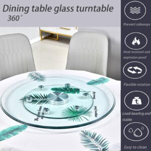 Dxcaicc Dining Table Glass Turntable,Glass Lazy Susan Turntable Dining Table,Round Tempered Glass with Silent Bearing centerpieces,Steady Swivel Dining Table Glass Serving Tray,100cm