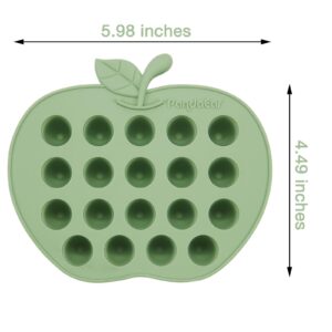 PandaEar Silicone Baby Food Freezer Tray, 2 Pack Baby Fruit Food Feeder Teether Tray, Baby Food Storage Container Ice Cube Tray Maker for Homemade Baby Food -Green&Tan