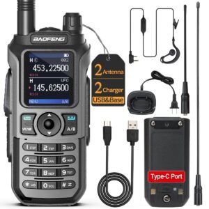 baofeng uv-5r upgrade ham radio uv-21r dual band handheld long range two way radio for adults rechargeable walkie talkies with vox 999 channels 771 high gain antenna full kit